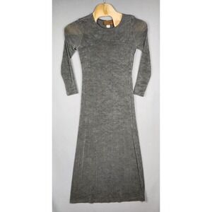 Lucia Lufken Broomskirts Dress‎ Womens Small Gray Long Sleeve Maxi USA Boho Chic